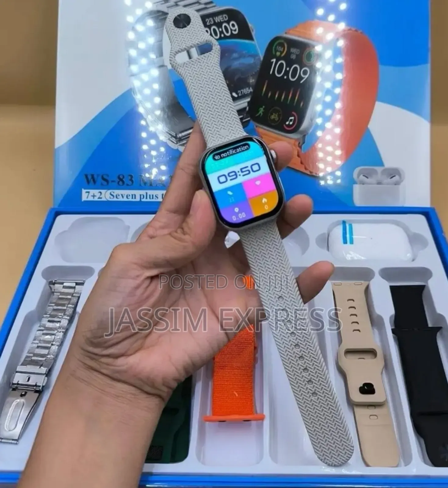 7 ማሰሪያዎች ያሉት Series 9 Smart Watch With High Quality Airpods