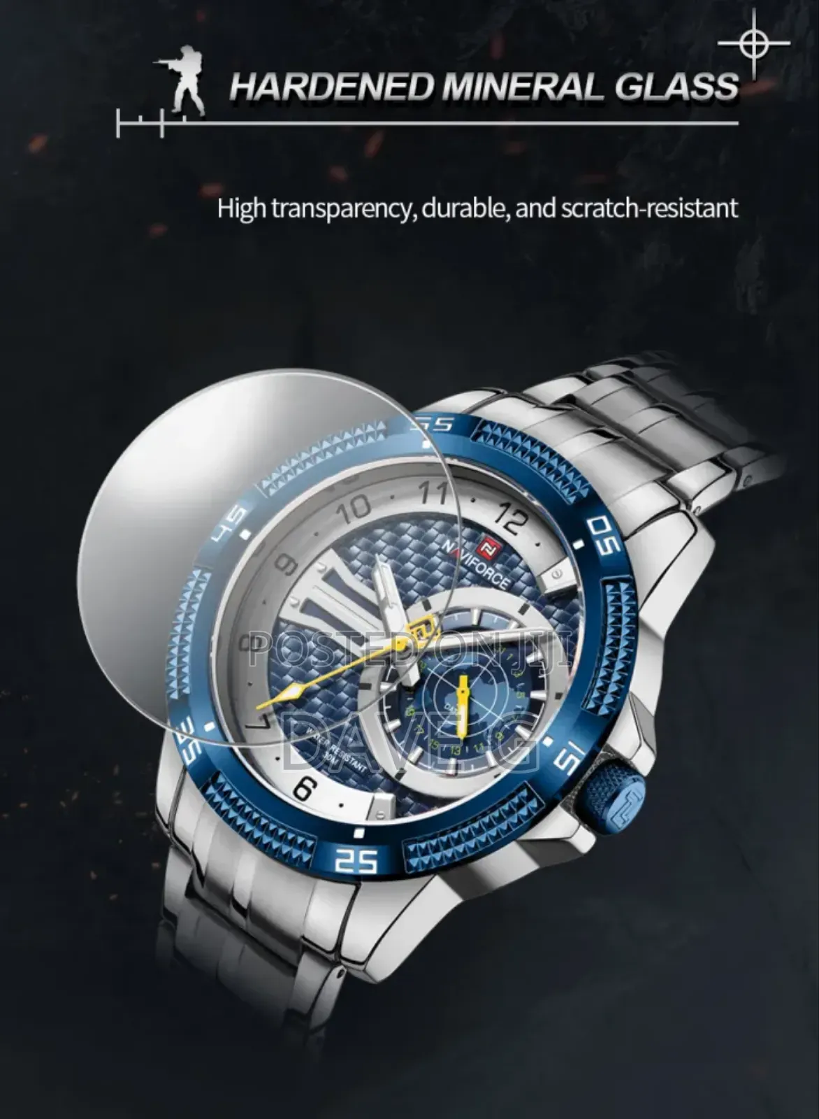 Naviforce Durable Men's Quartz Watch With Stainless