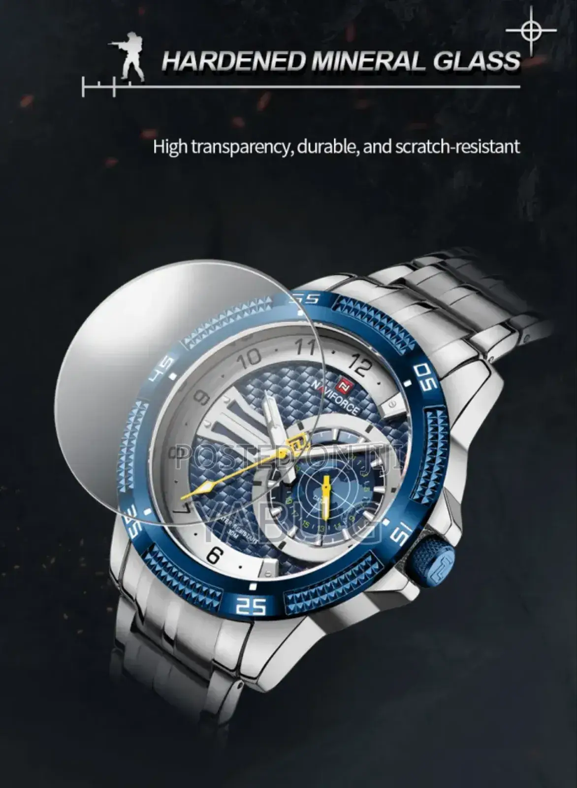 Naviforce Durable Men's Quartz Watch With Stainless