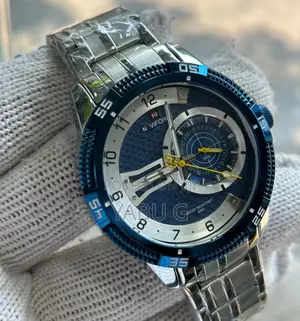 Naviforce Silver Stainless Steel Chronograph Watch