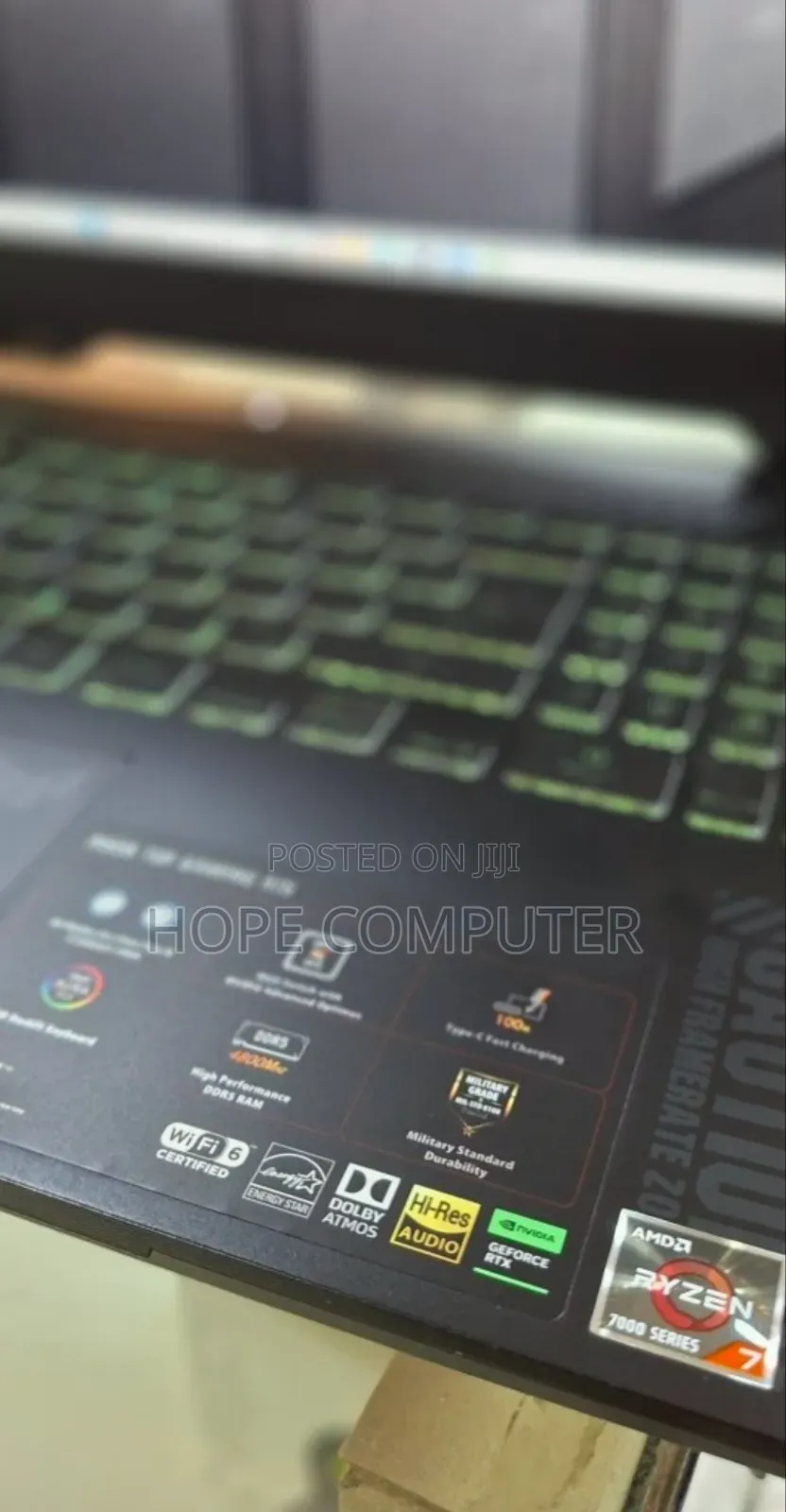 New Laptop Asus TUF Gaming A15 16GB AMD Ryzen 7 SSD 512GB