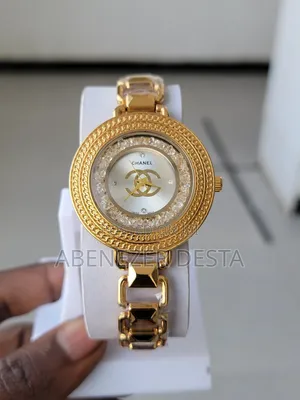 Photo - Gold-Toned Chanel Watch With a Crystal- Embellished Bezel