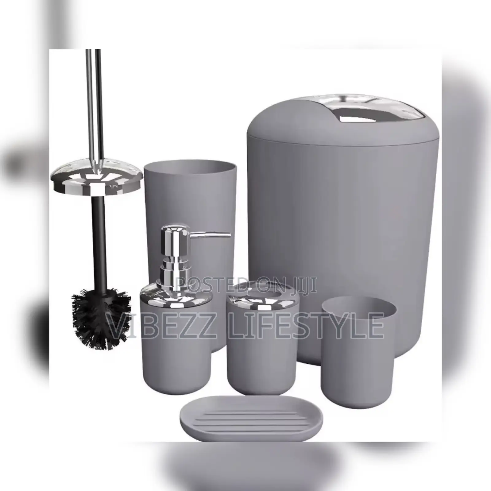 Professional 6pcs Bathroom Organizer Setwith Trashcan Soap Dispenser