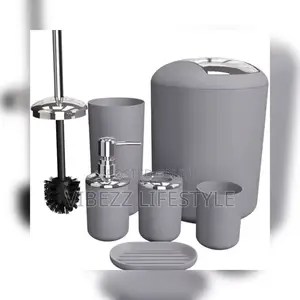 Professional 6pcs Bathroom Organizer Setwith Trashcan Soap Dispenser
