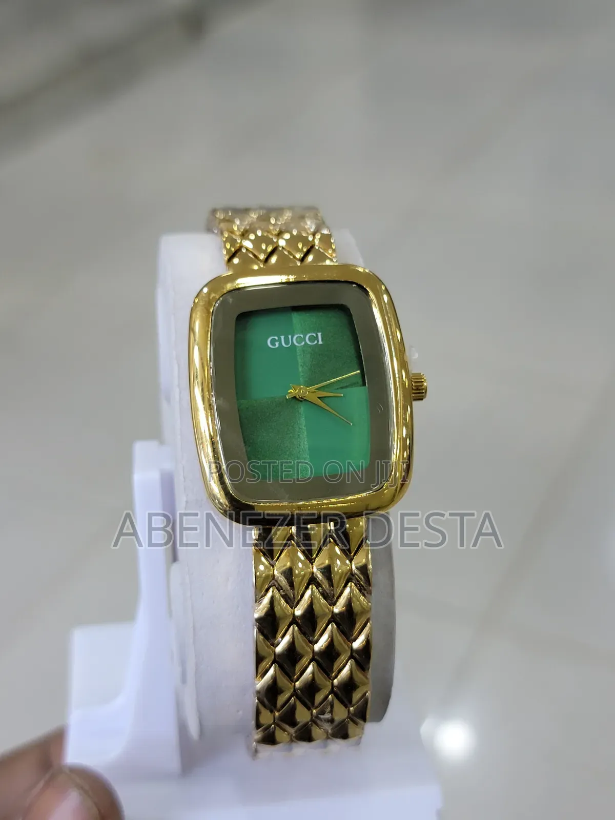 Gucci G-Frame Collection Ladies' Watch With Rectangular Green Surface