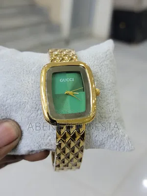 Gucci G-Frame Collection Ladies' Watch With Rectangular Green Surface