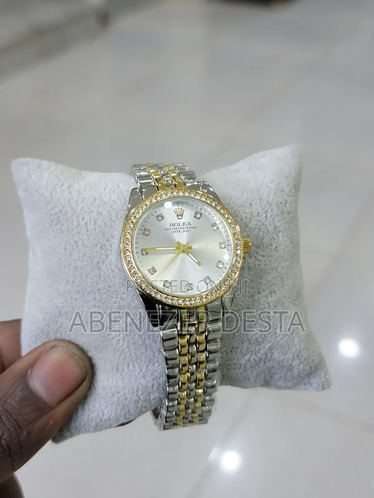 Rolex Oyster Perpetual Datejust With a Diamond Bezel and a Two-Ton