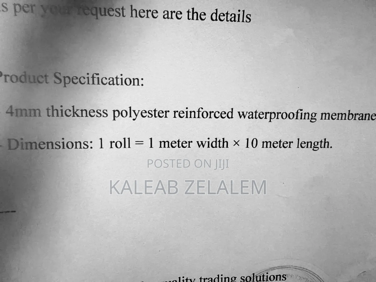 Water Proofing Membrane