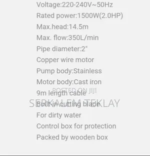 Ingcco 2hp Sewage Water Pump