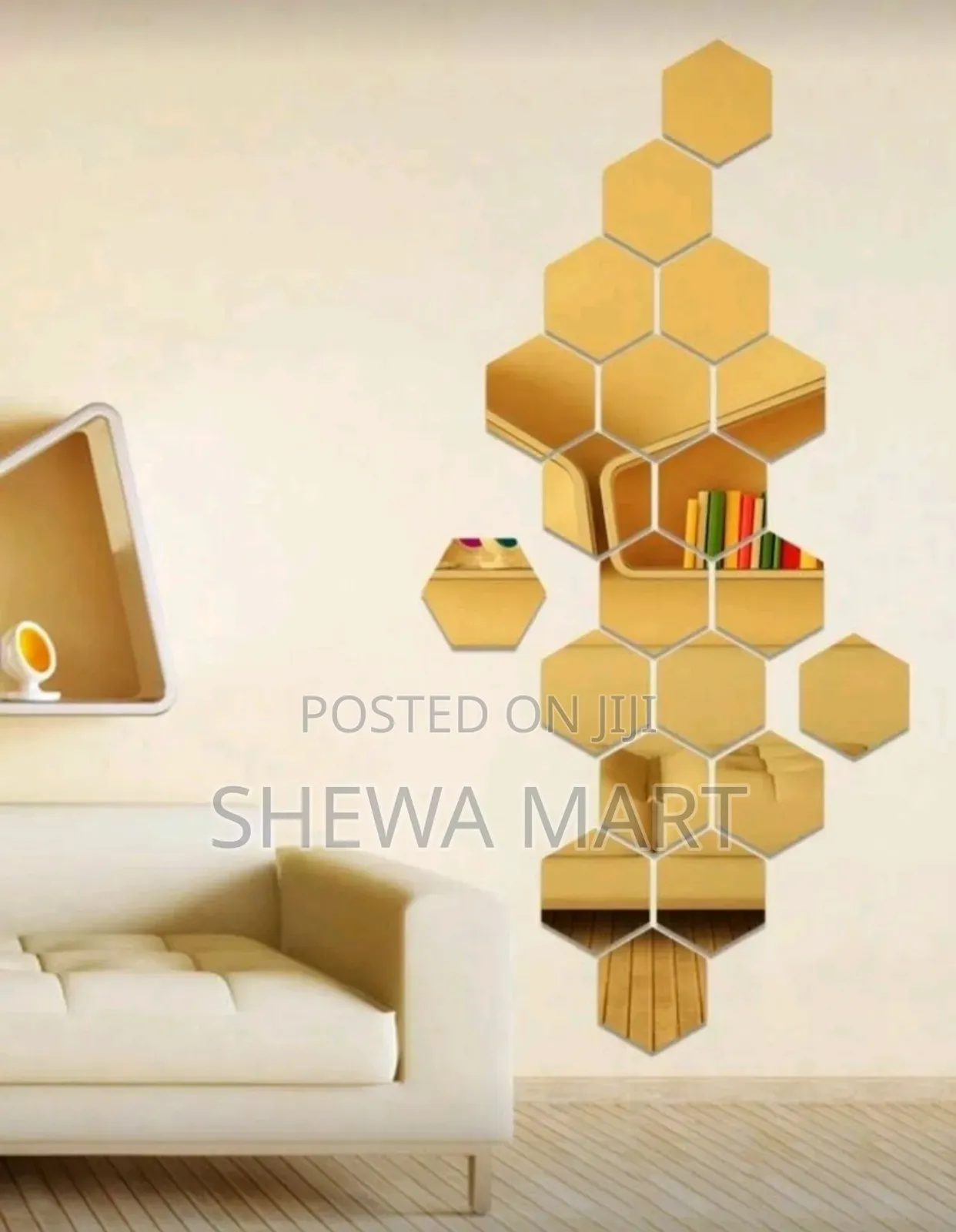 Pieces Hexagonal Acrylic Mirror Wall Stickers, Acrylic Self-Adhesive