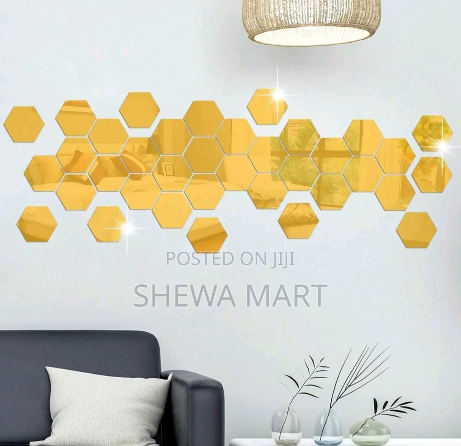 Pieces Hexagonal Acrylic Mirror Wall Stickers, Acrylic Self-Adhesive