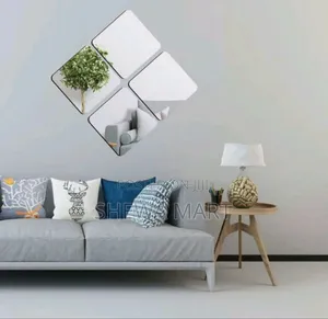 Photo - Acrylic Home Decor Full-Length Frameless Edge Mirror Wall Decal, Self