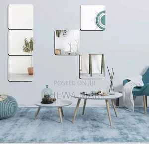 Acrylic Home Decor Full-Length Frameless Edge Mirror Wall Decal, Self