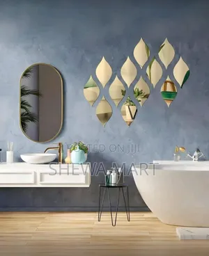 Photo - Teardrop Mirror Wall Stickers Self-Adhesive Tiles, Peel Stick Water