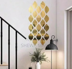 Teardrop Mirror Wall Stickers Self-Adhesive Tiles, Peel Stick Water