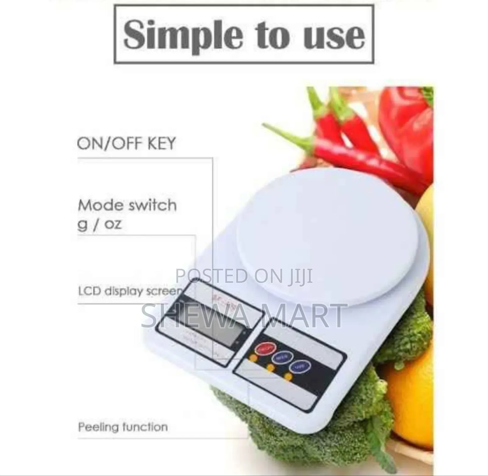 Electronic Digital Kitchen Scale 
ዲጂታል ሚዛን
ምግቦችን ማዘጋጀት ስንፈልግ
በአንድ ጊዜ