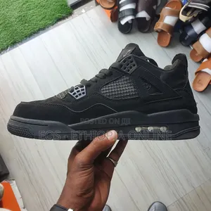 All Black Stealth Jordan 4 [On Hand]