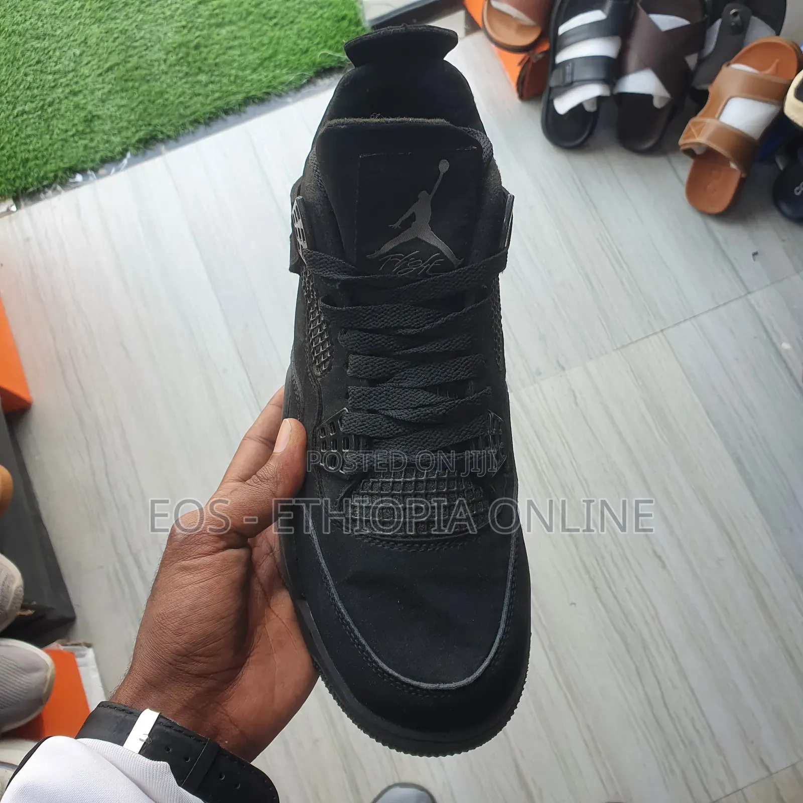 All Black Stealth Jordan 4 [On Hand]