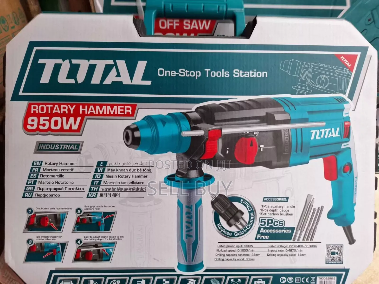 Total 950w Rotary Hammer Drill