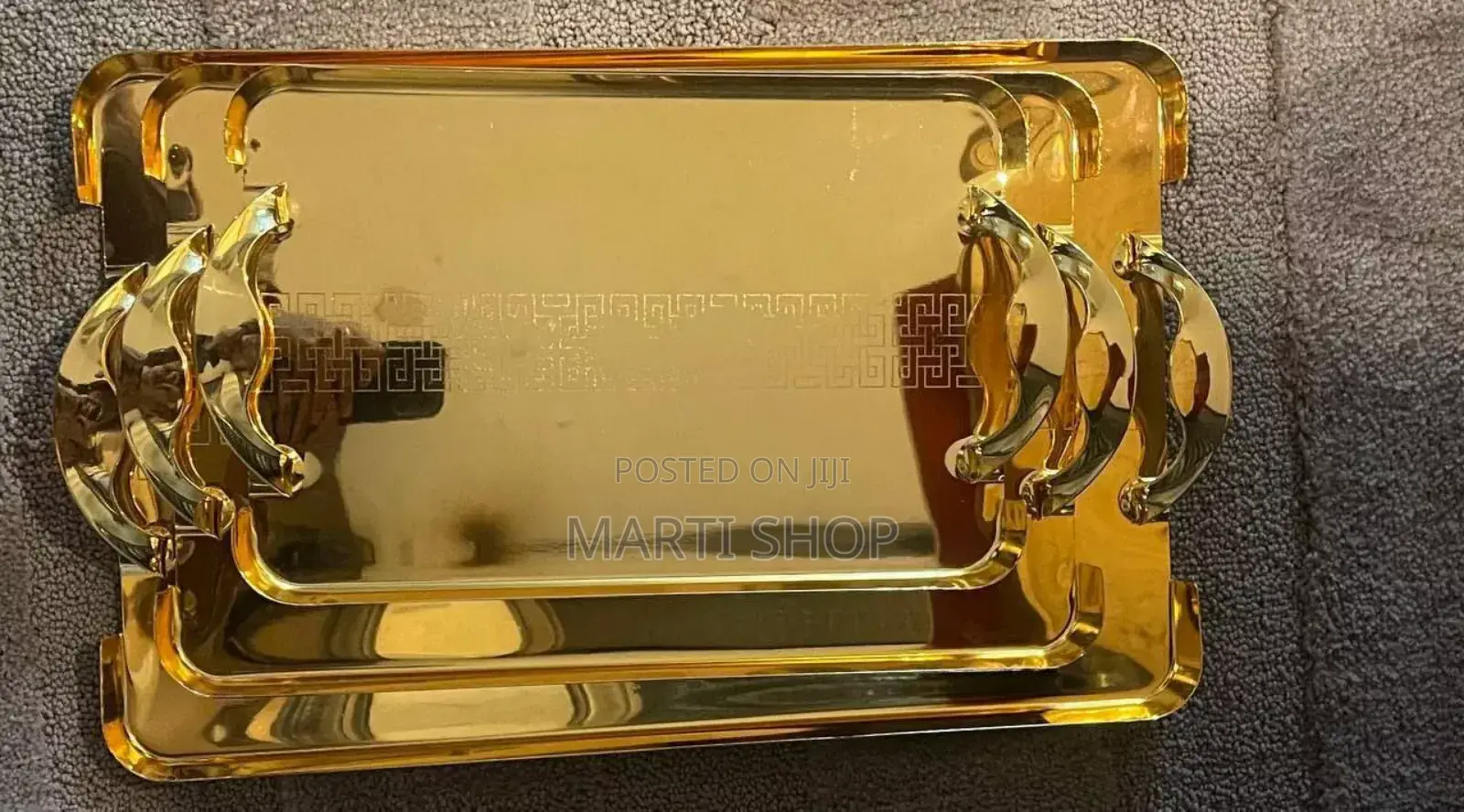 Royal 3pcs Luxury Golden Serving Tray