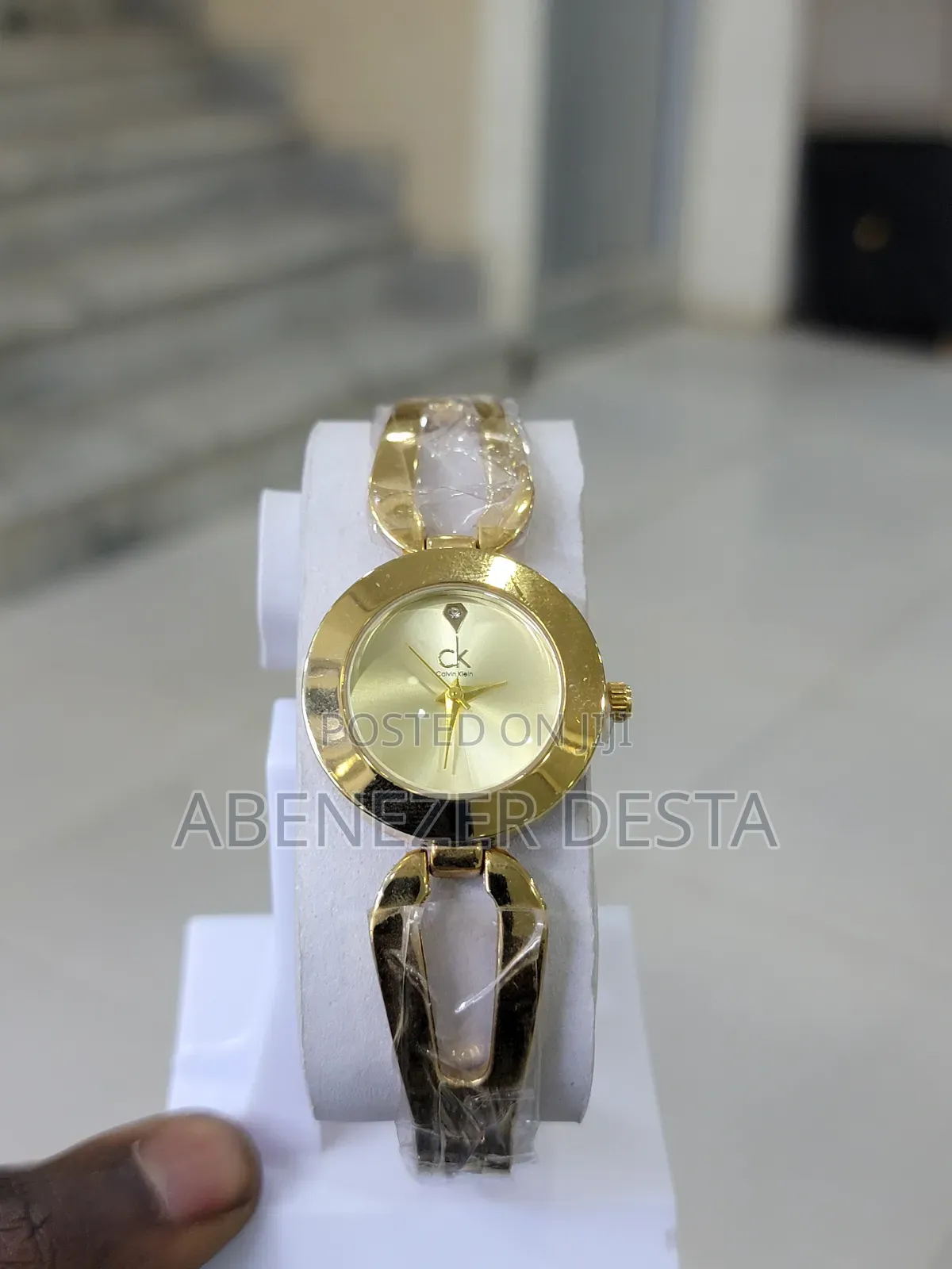 Calvin Klein Sculptural Bracelet Watch in Gold-Plated Steel