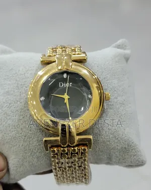 Vintage Christian Dior Watch With a Gold- Plated Featuring Black