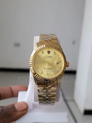 Photo - Gold-Tone Tevise Datejust Automatic Mechanical Watch.