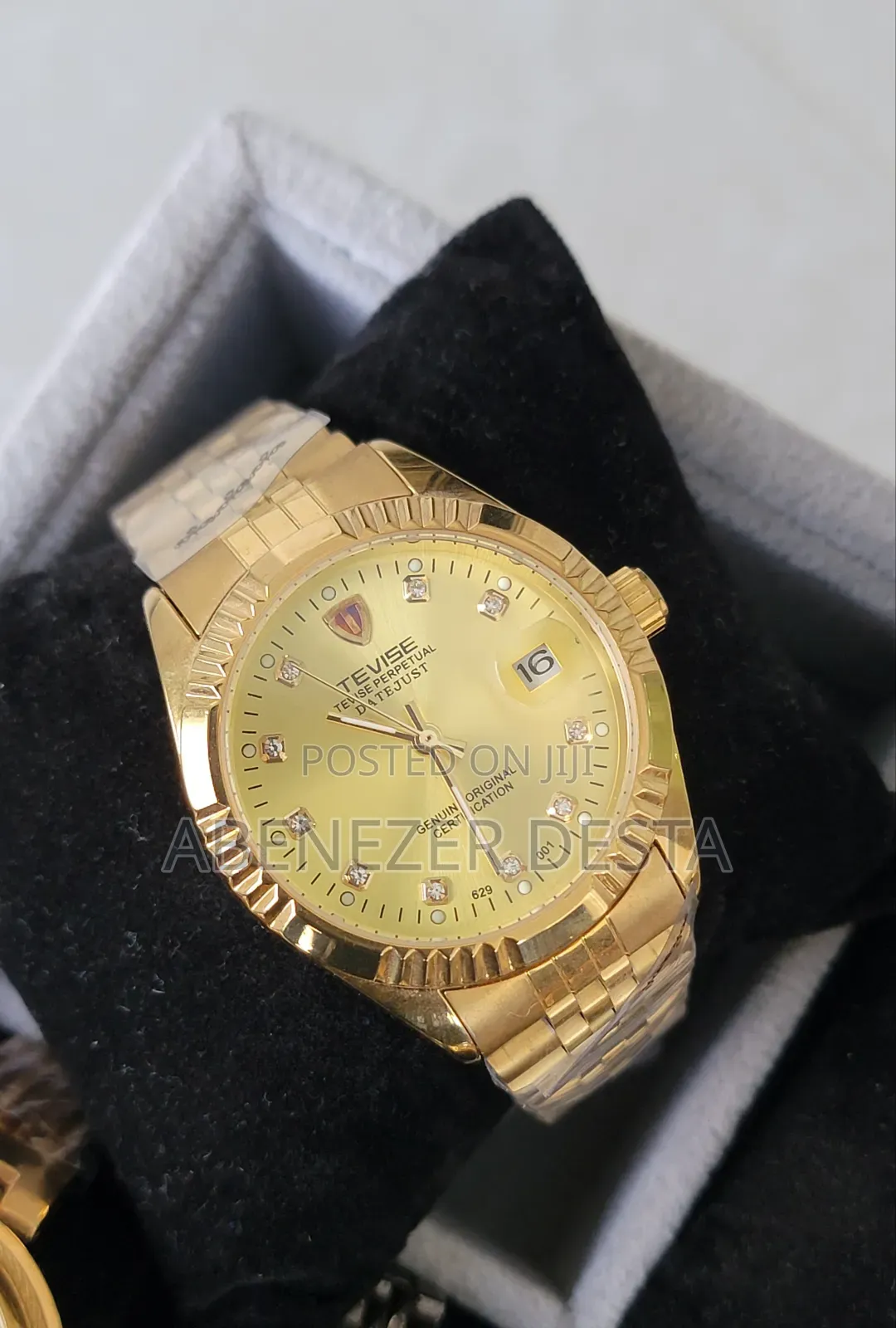 Gold-Tone Tevise Datejust Automatic Mechanical Watch.