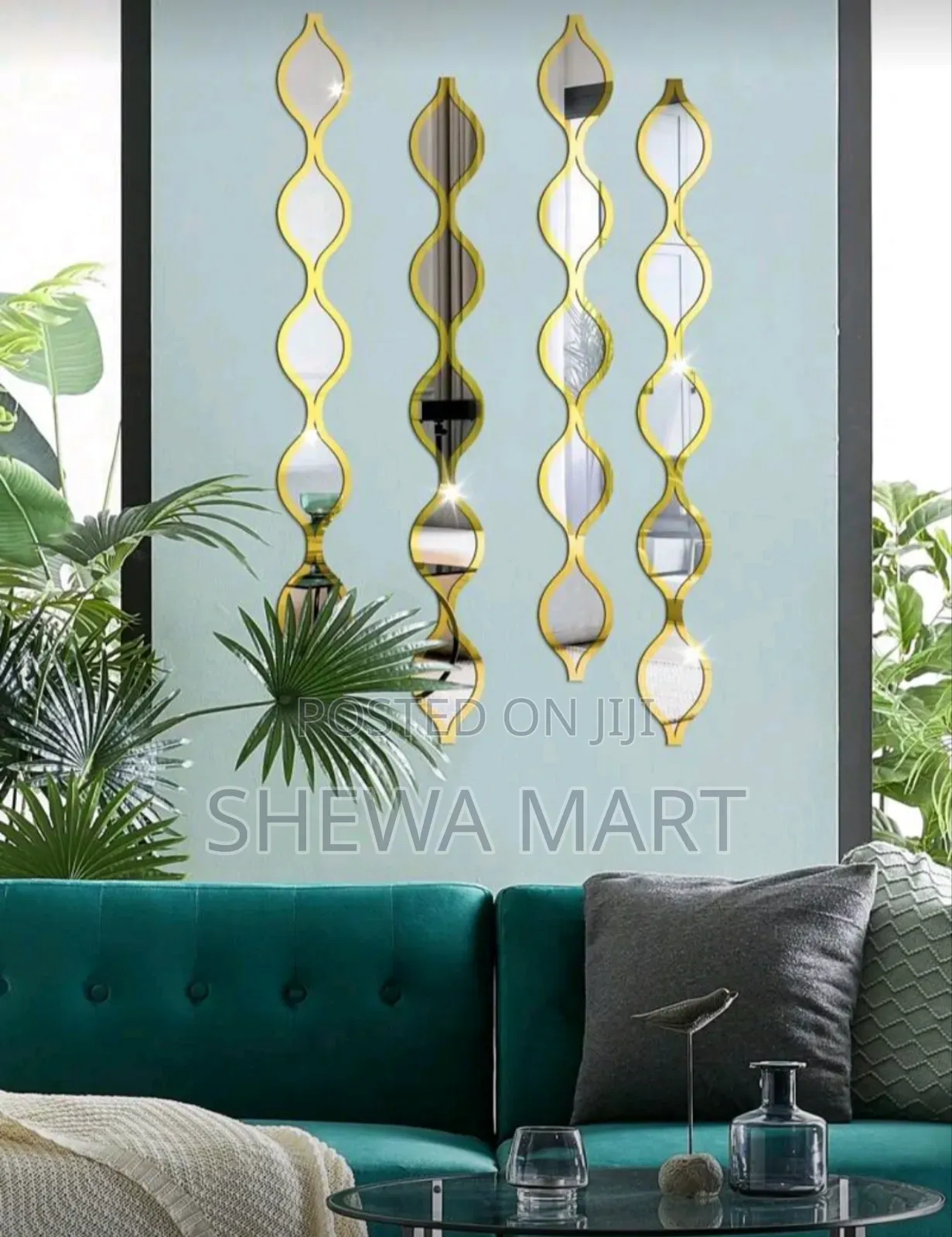 Teardrop Mirror Wall Decor Acrylic Gold Frame Tear Drop Decorative