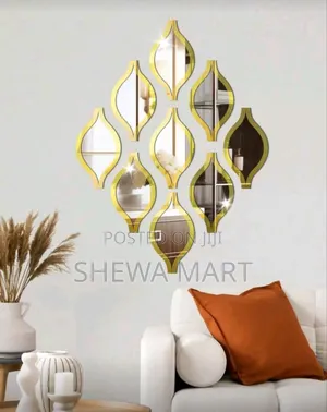 Teardrop Mirror Wall Decor Acrylic Gold Frame Tear Drop Decorative