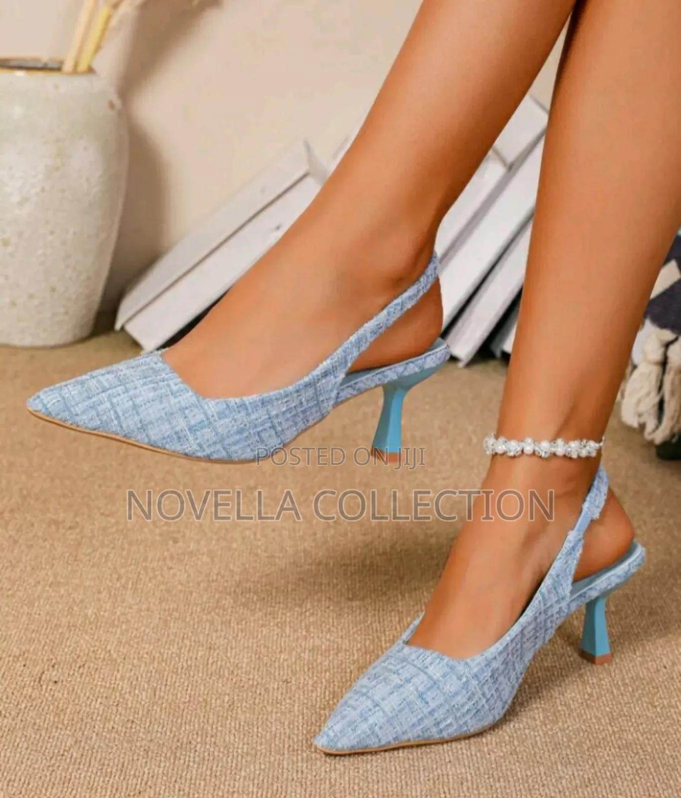 Blue Color Women's Heel Shoes