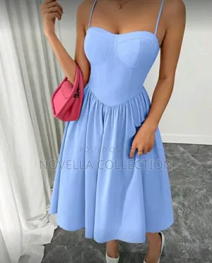 Photo - Baby Blue Color Women's Corset Dress
