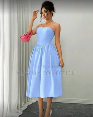 Baby Blue Color Women's Corset Dress