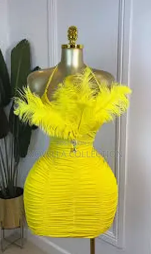 Photo - Yellow Color Women's Mini Dress