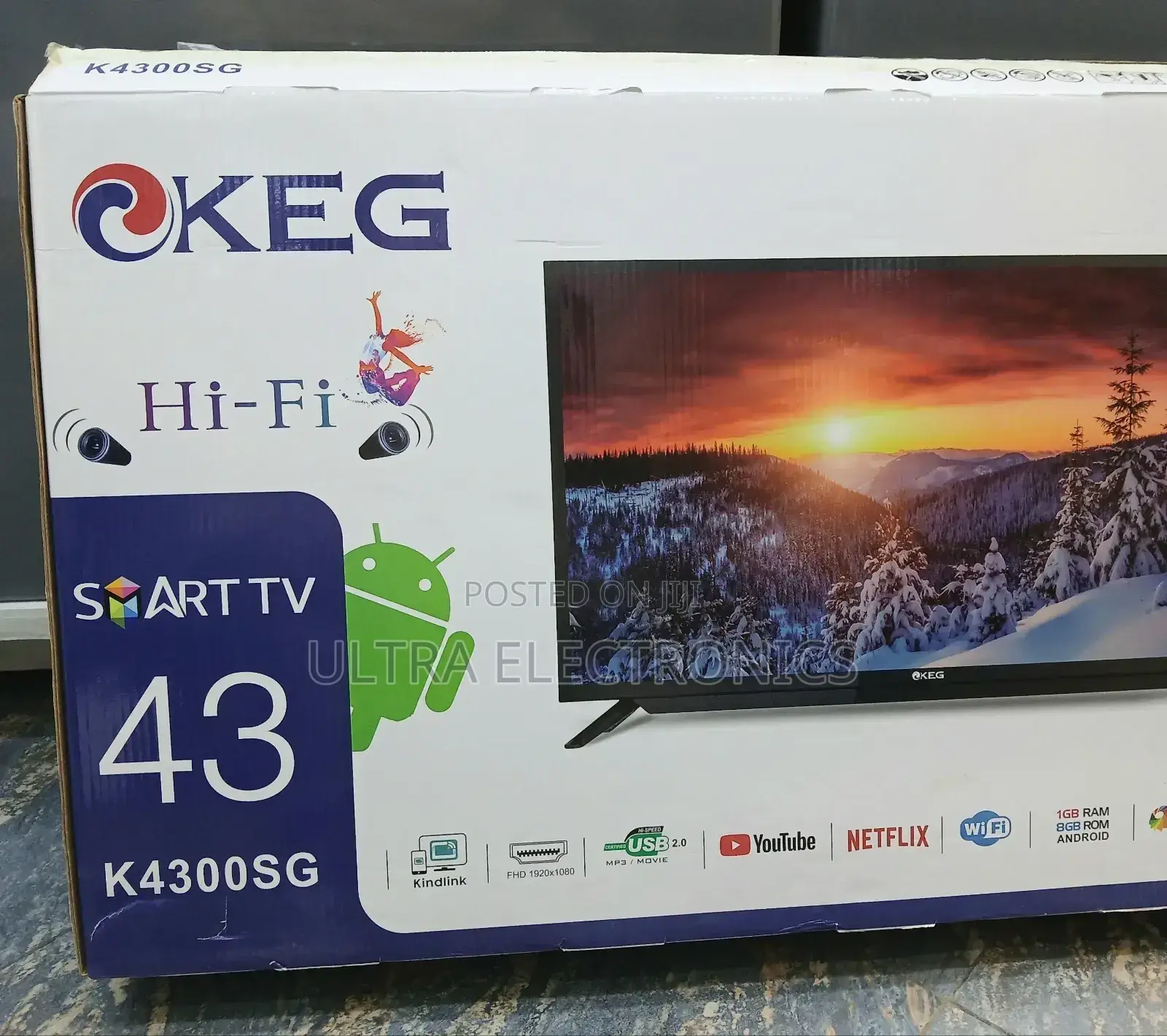 Keg 43 Inch Smart Double Hi Fi Speaker Tv