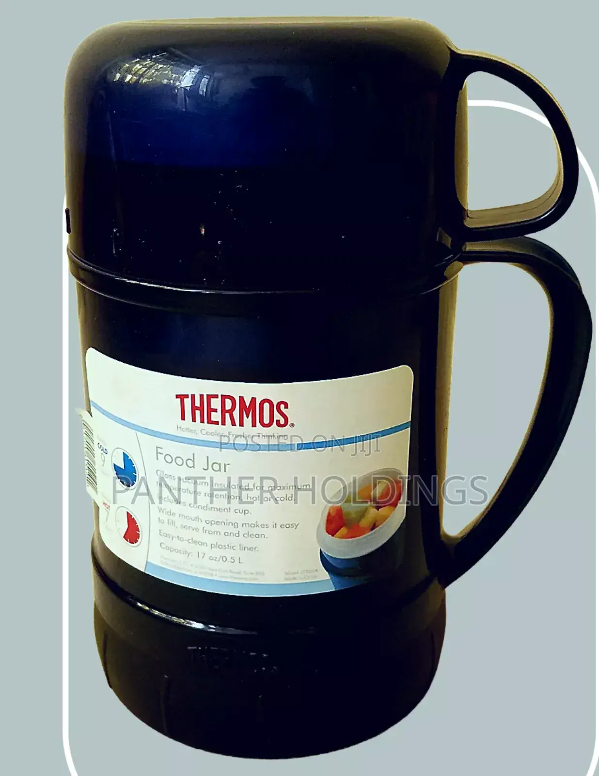 Thermos 0.5 L Food Jar Glass Vacuum Insulated Hot or Cold Wide Mouth