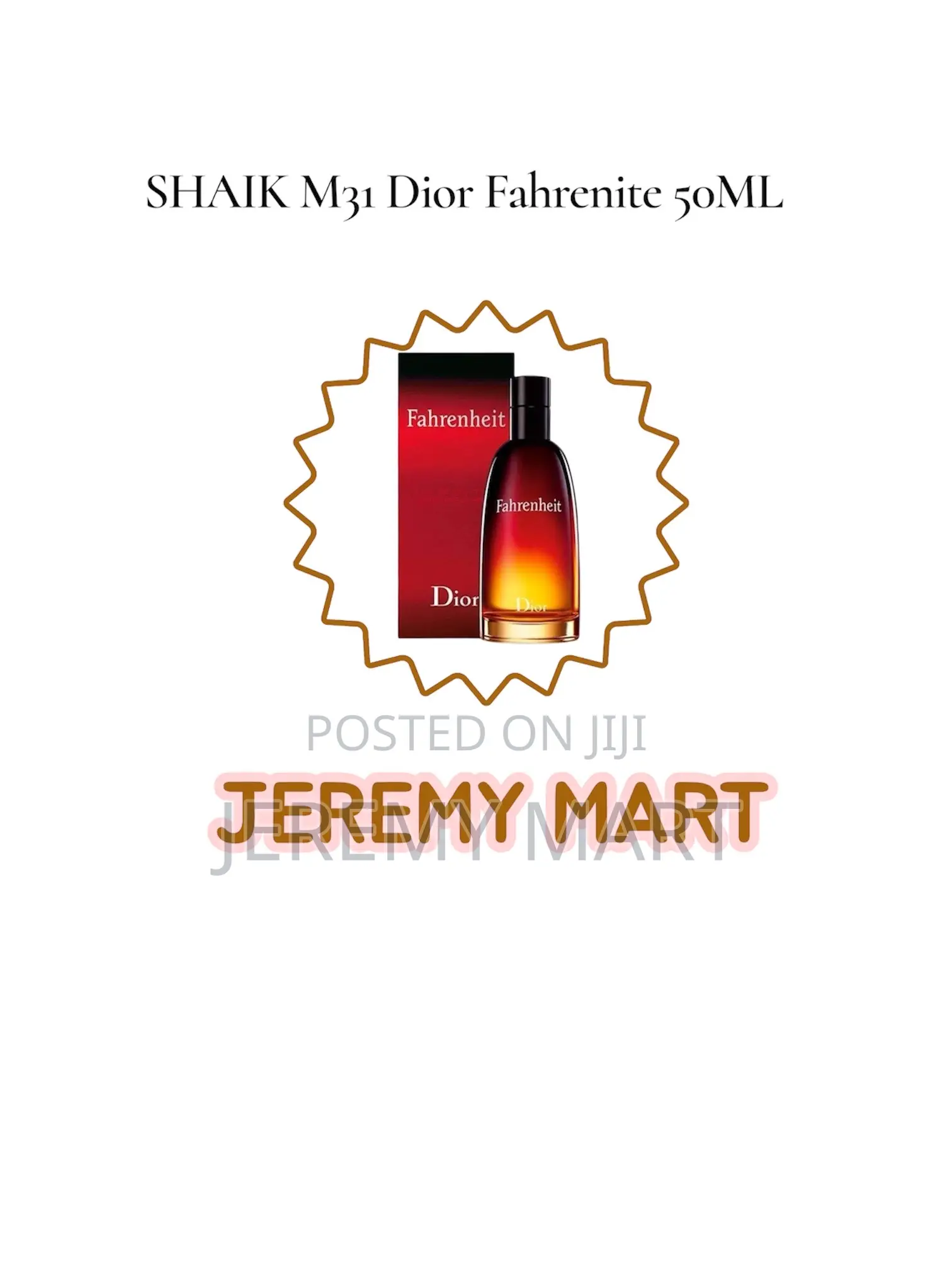Shaik 50ml M31 Dior Fahrenheit Mens Perfume