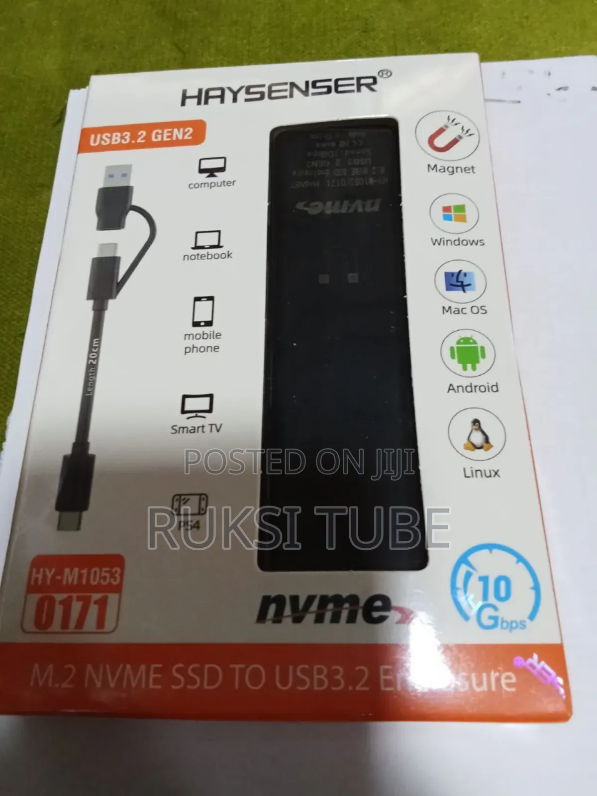Haysenser M.2 Nvme SSD to Usb 3.2 Enclosure (Model Hy-M1053)