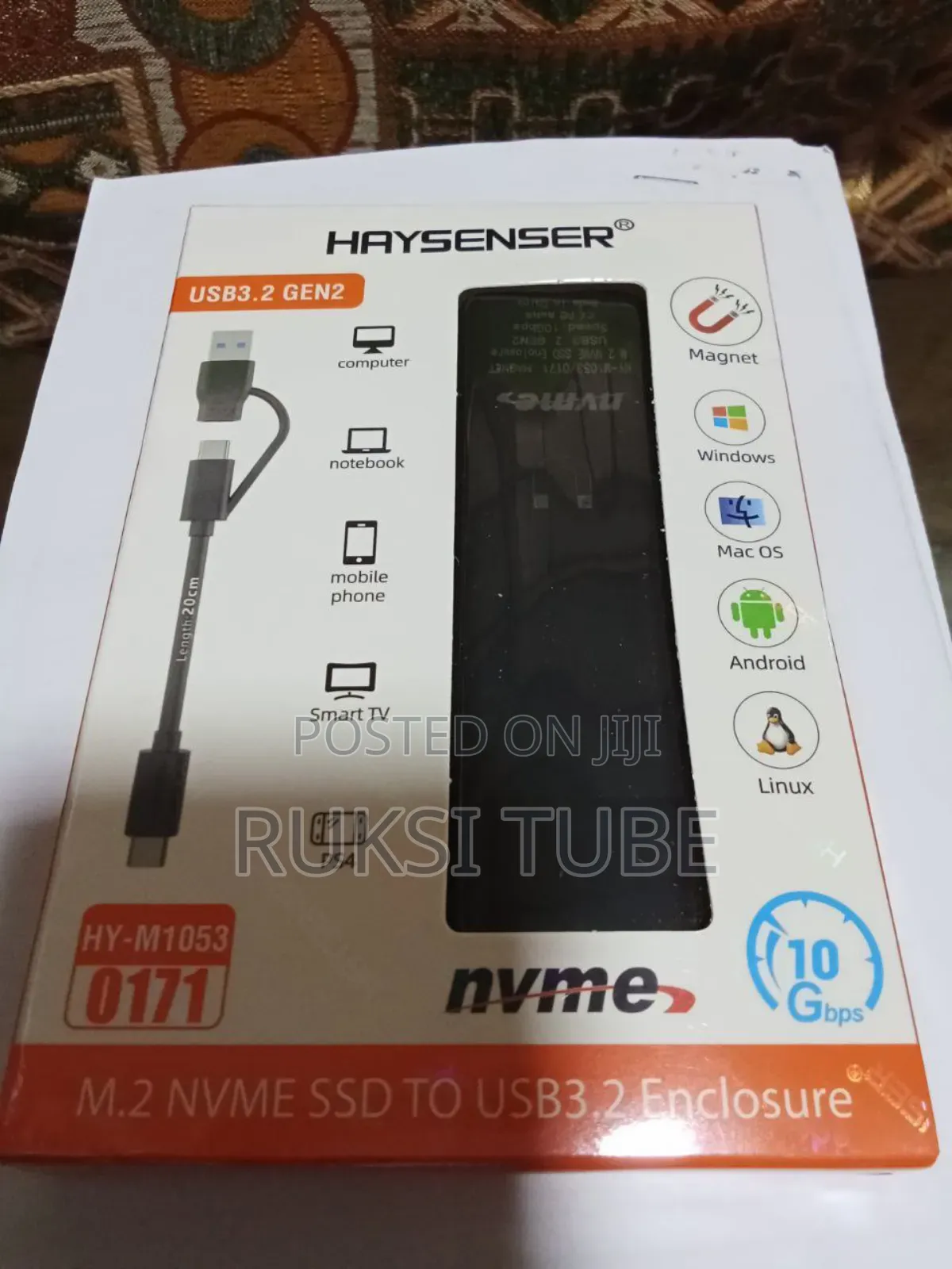 Haysenser M.2 Nvme SSD to Usb 3.2 Enclosure (Model Hy-M1053)