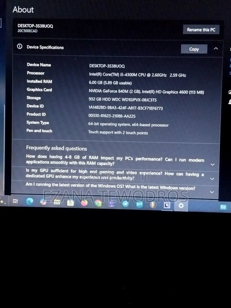 Laptop Lenovo ThinkPad Yoga 6GB Intel Core I5 HDD 1T