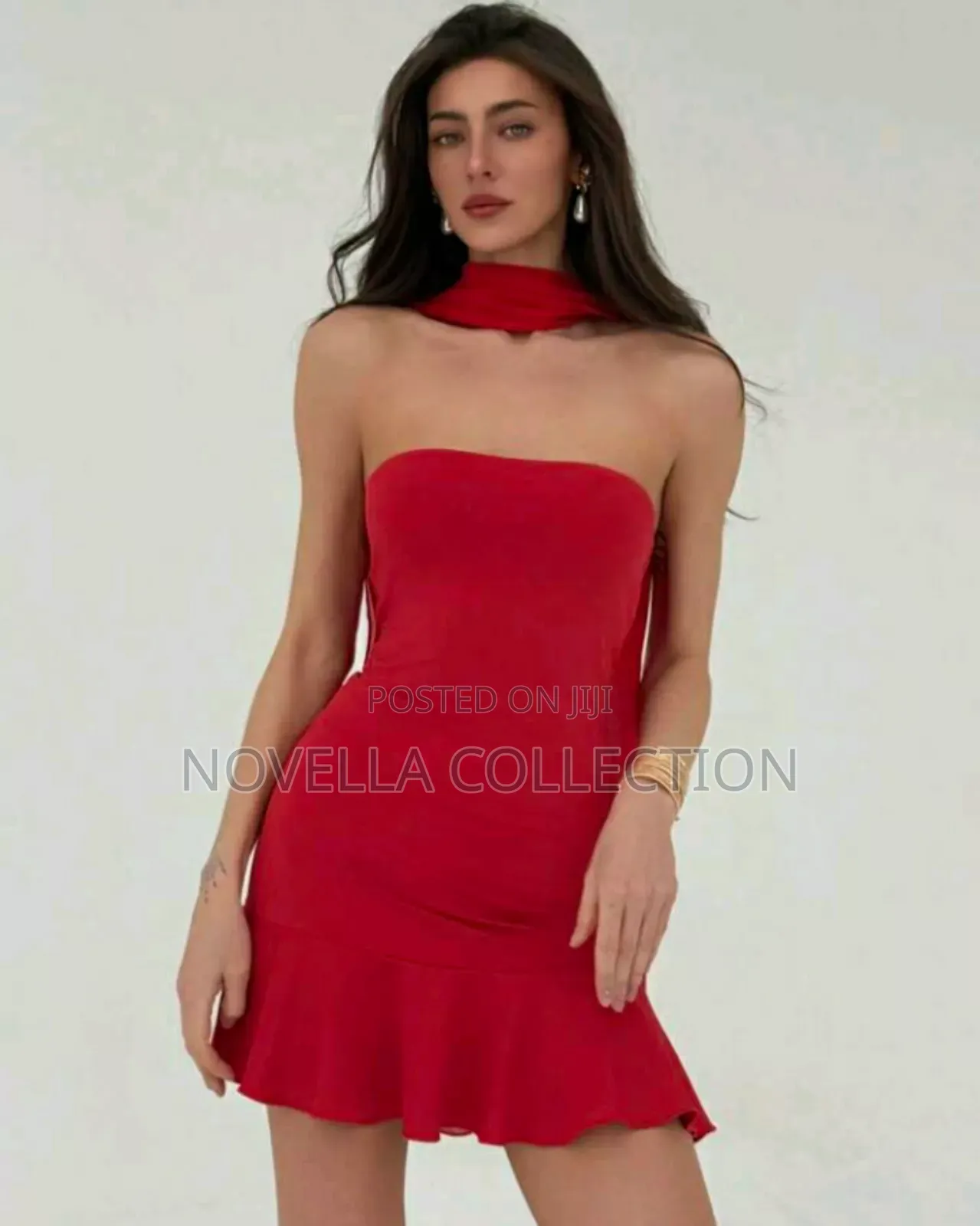 Red Romantic Ribbon Bodycon Mini Dress for Women