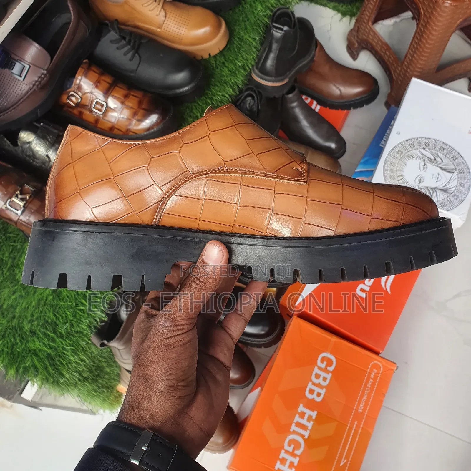 Croc-Embossed High Quality Casual Boots [On Hand]