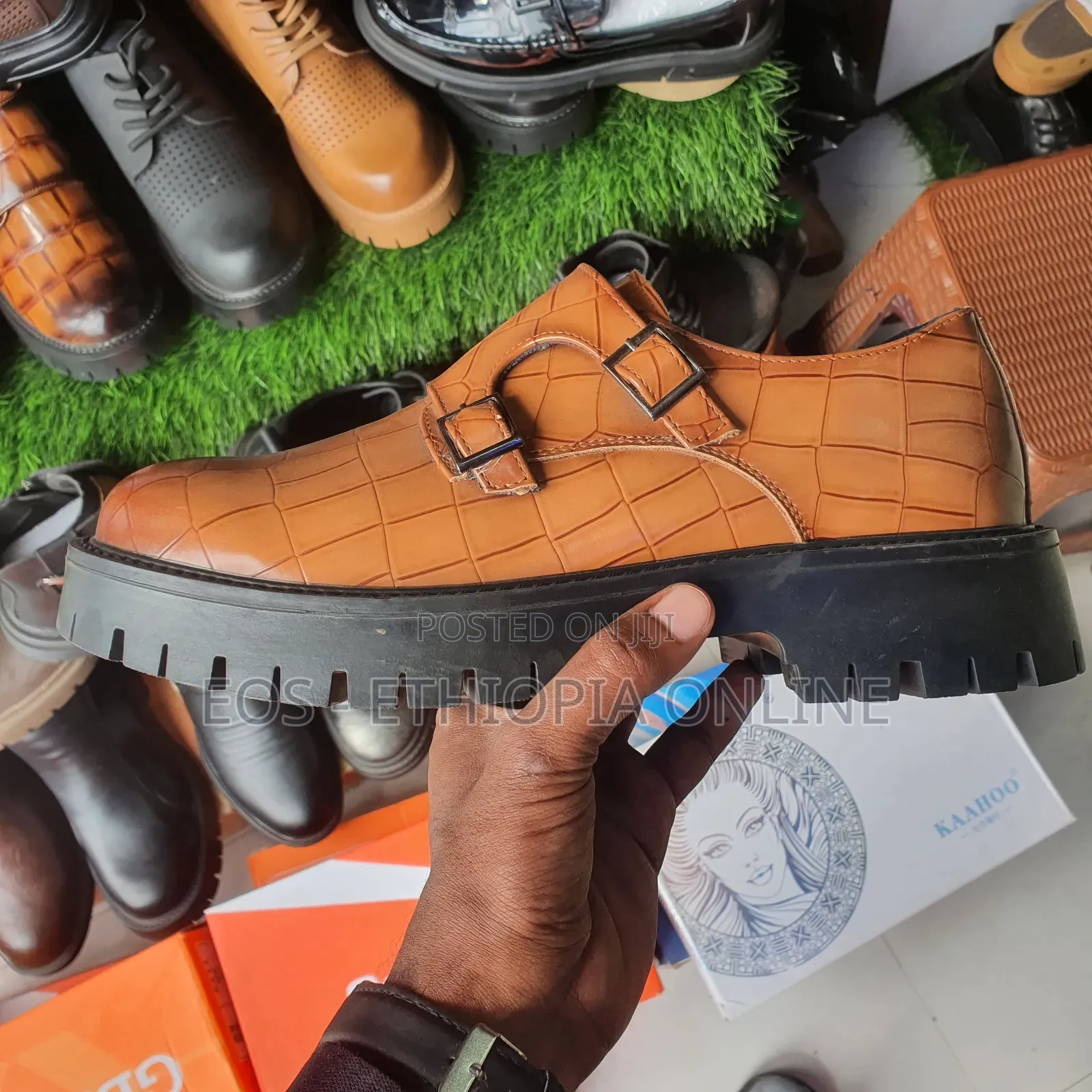 Croc-Embossed High Quality Casual Boots [On Hand]