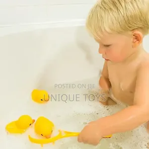 2-in-1 Floating Squeaking Bath Ducks With Net Set – 10 PCS