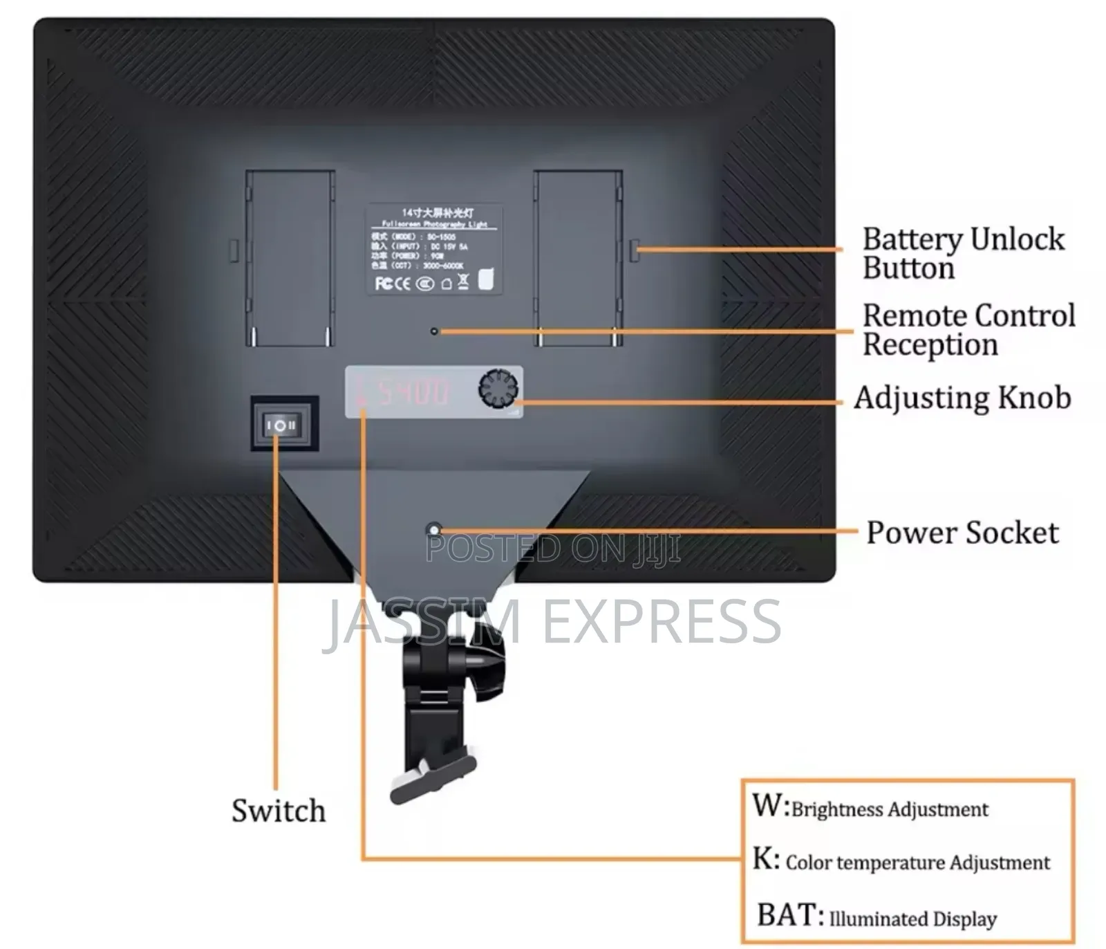 4 Watt High Power Led 14 Inch Panel Light With 2 Meter Stand