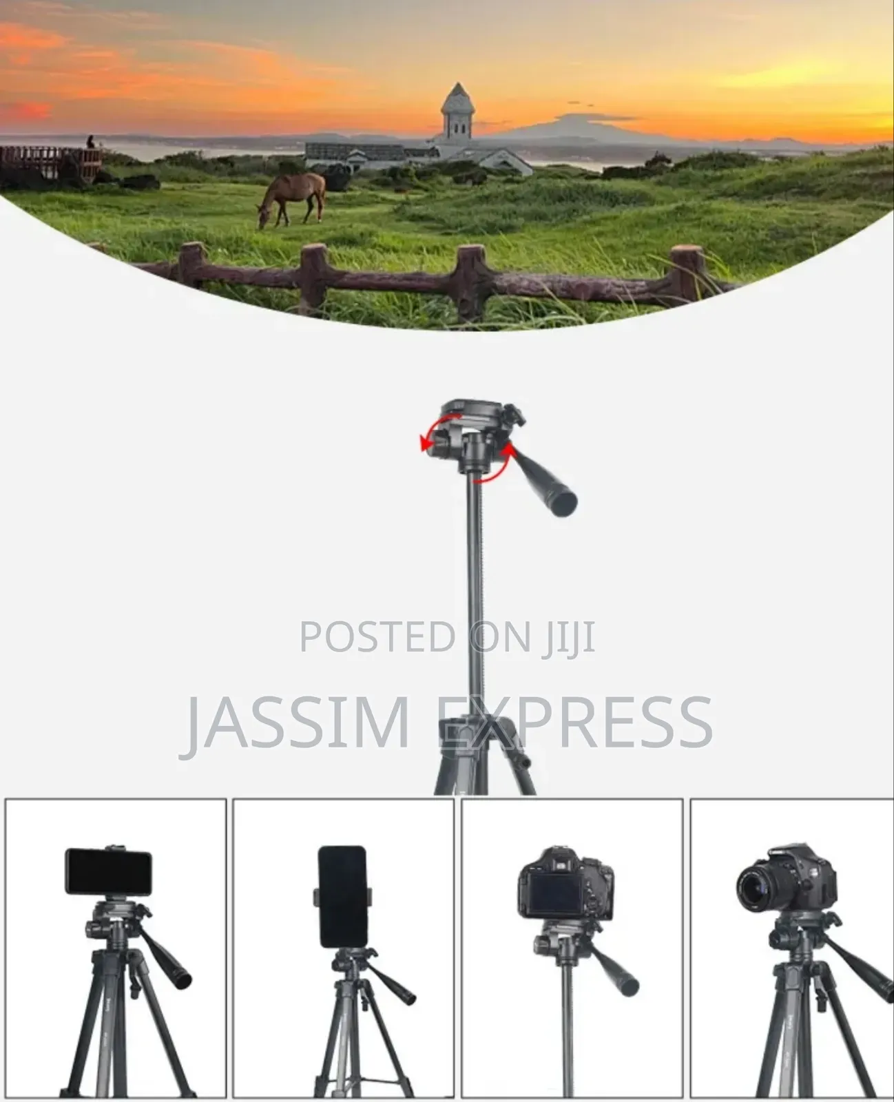 Jmary Heavy Duty Tripod for Phone and Camera (Max 1.7m and 3kg)