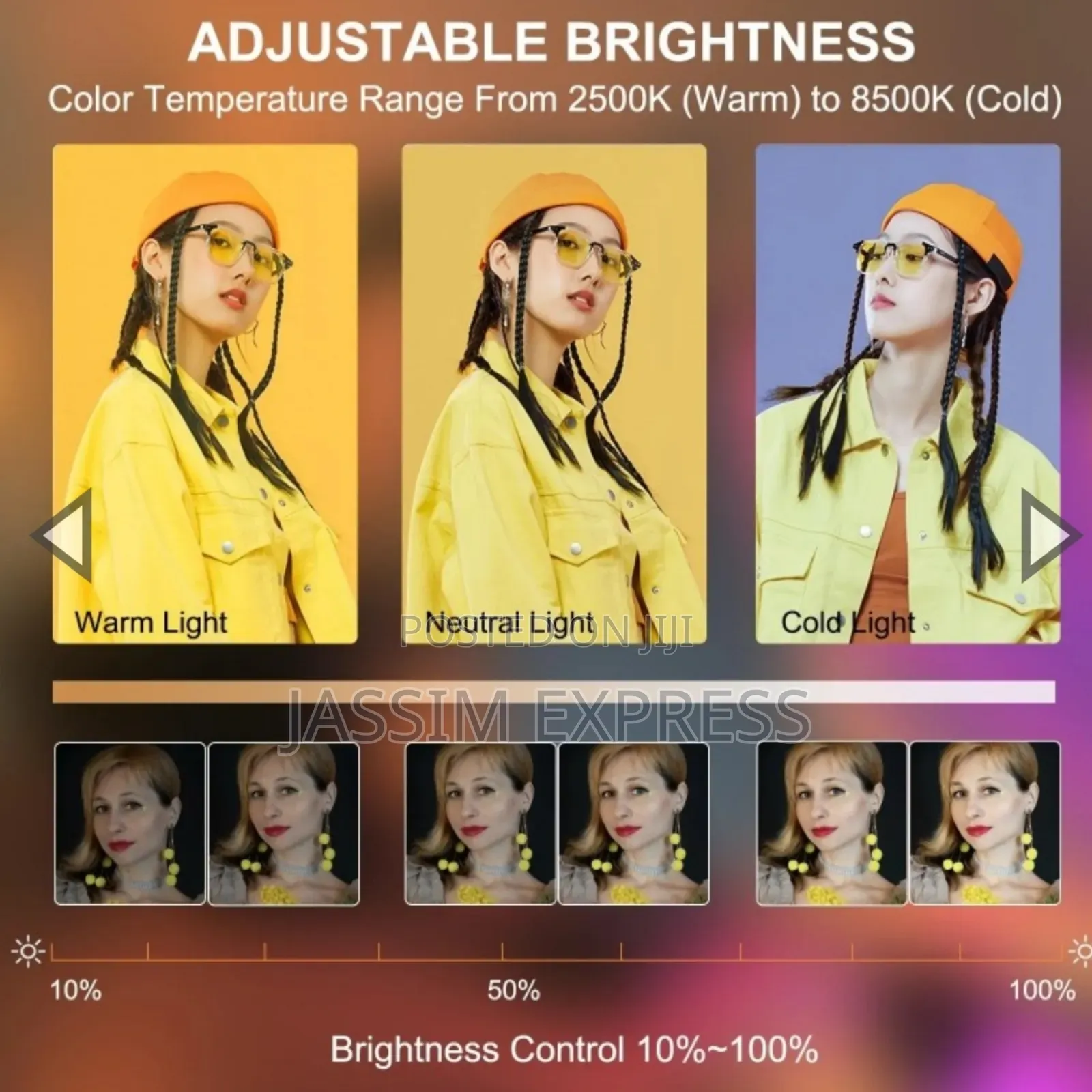 Battery ያለው RGB Led Ringlight ለስልክም ለካሜራም የሚሆን ከ2ሜትር Tripod