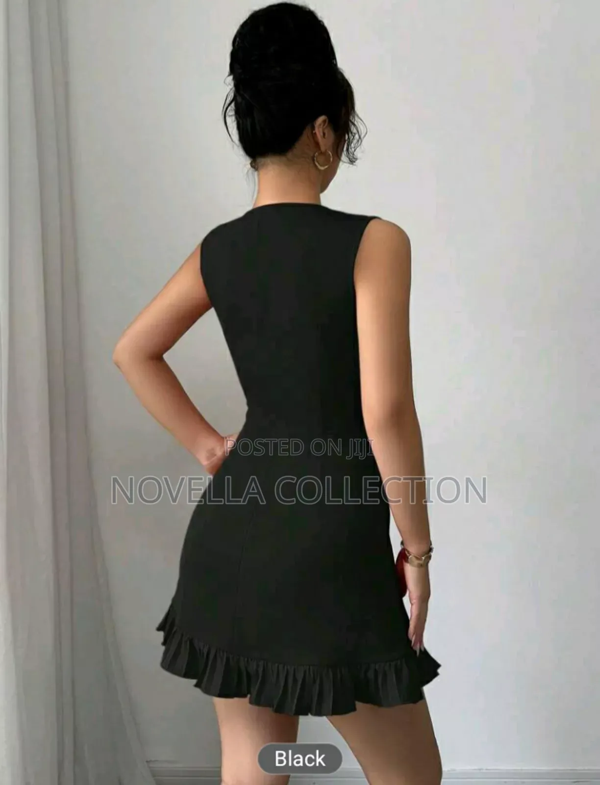 Women Round Neck Bowknot Halfopen Sleeveless Fitted Elegant Mini Dress