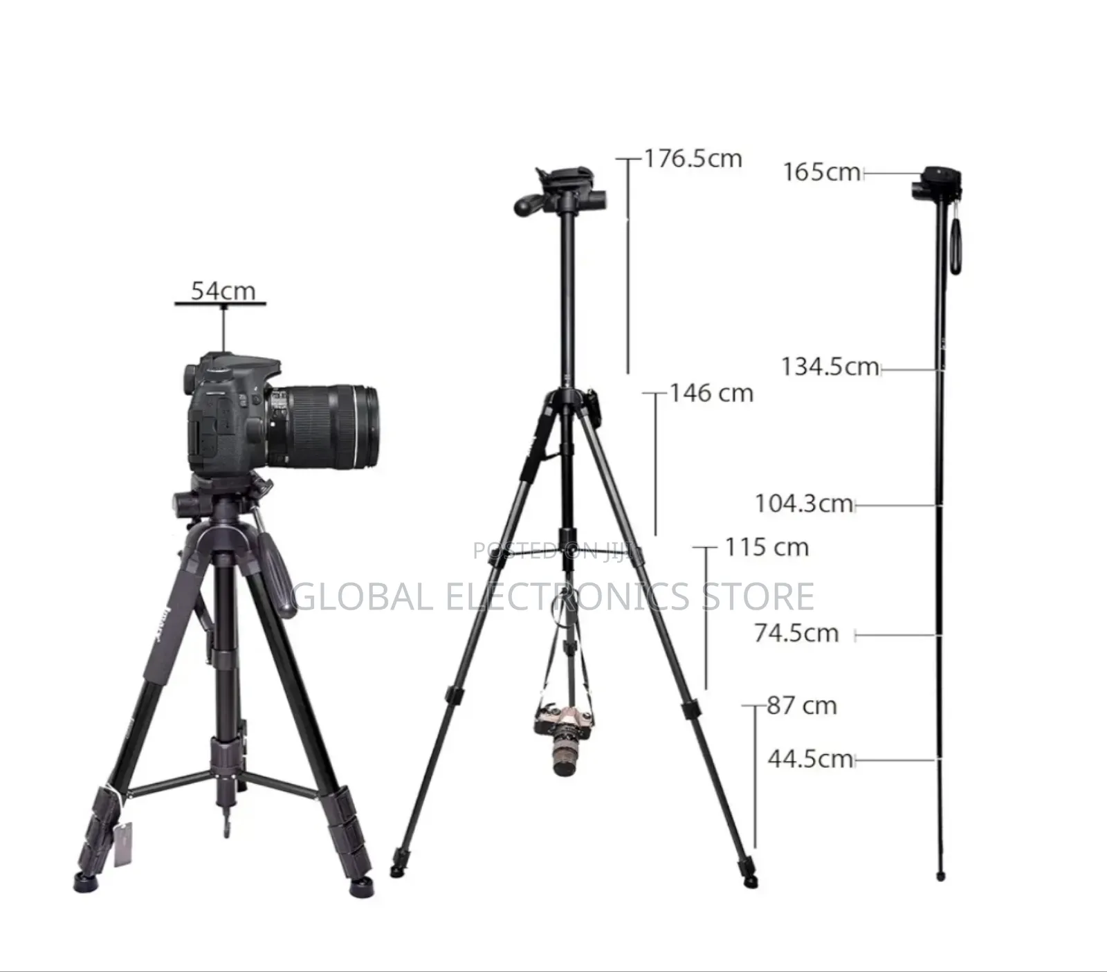 Jmary Super Duty Professional Tripod for All DSLR Cameras(Max4kg1.75m)