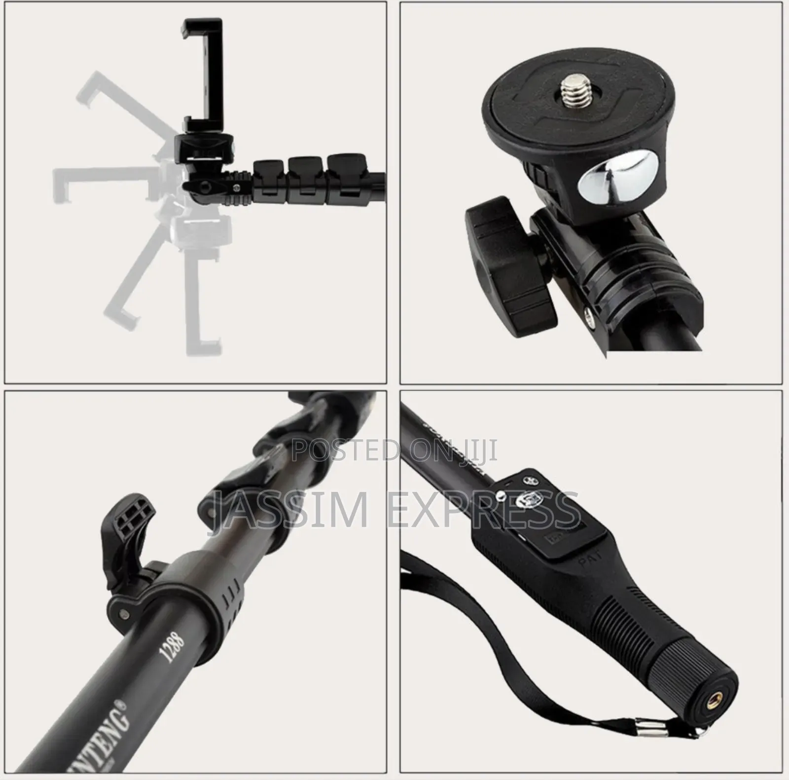 2በ1 የያዘ Selfi Stick Tripod በብሉቱዝ የሚሰራ እና የራሱ ሪሞት ያለው (1.2 Meter የሚረዝም)